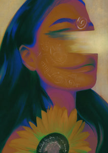 "Blinded by The Simple Beauty of a Sunflower" by Noell Ratapu, Digital Artwork on Fine Art Paper