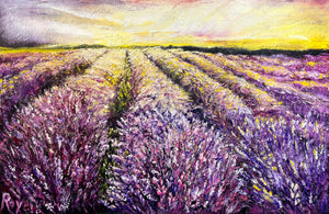 "Lavender Filed" by Roxana Tabibi, Acrylic on Canvas