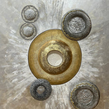 "Golden Planet of Peace" by Sarah Grant Hallhuber,  Mixed Media on Canvas