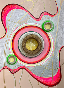 "Planet of Value and Love" by Sarah Grant Hallhuber,  Mixed Media on Canvas