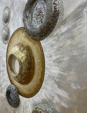 "Golden Planet of Peace" by Sarah Grant Hallhuber,  Mixed Media on Canvas