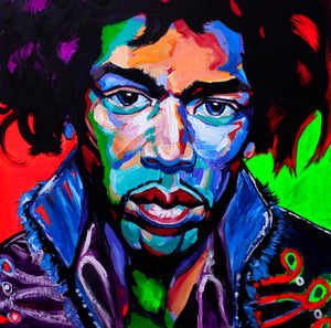 "Hendrix Mojo Man" by Sergio Mariscal, Acrylic on Canvas