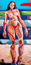 "Laguna Beach Girl" by Sergio Mariscal, Acrylic on Textured Canvas