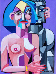 "The Artist and His Muse" by Sergio Mariscal, Acrylic on Canvas