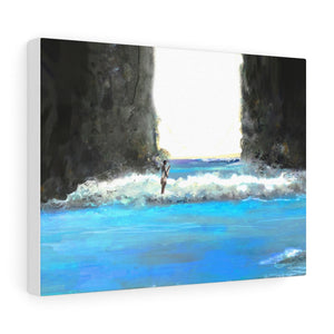 Laguna Cove Surfer Stretched Canvas