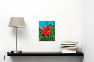 “Hawaiian Hibiscus” By Monica List, Acrylic on Wood Cradled Panel