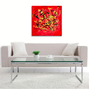 Crimson Fire by Simone, Acrylic on Canvas