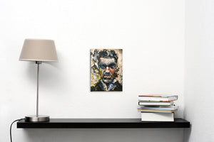 "Vincent Cassel Colored” By Eric Son, Mixed Media on Wood