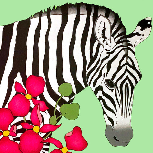 “Green Zebra” By  Luigi Mastrangelo, Acrylic on Canvas