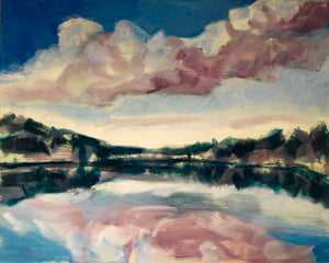 "Lake Scape # 26" By Jamie Ballay, Oil on Cradled Panel