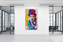 “Chaplin” By Reza Safa, Oil & Acrylic on Canvas