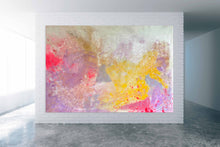 “Yellow and Pink” By Kathleen Rhee, Mixed Media on Canvas