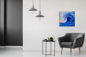 “Wave in Blue” By Shawn Towne, Acrylic on Canvas