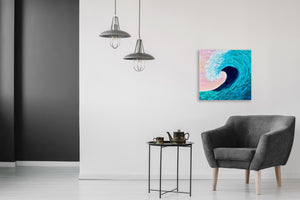 “Wave in Teal” By Shawn Towne, Acrylic on Canvas