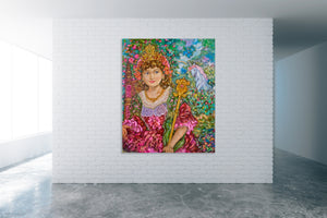 “Telopair Flower Princess” By Yumi Sugai, Oil on Canvas