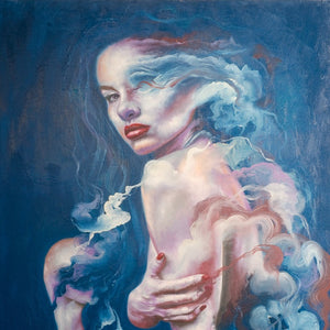 "Steel Die Mis Aan" (Light the Mist), Marz Pacheco, Oil on Gallery Wrapped Canvas