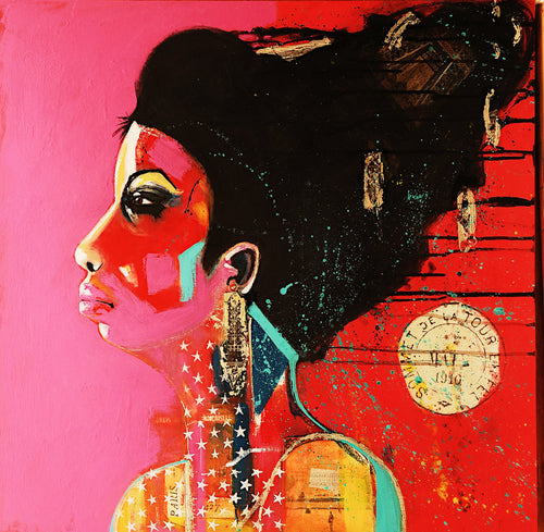 “Nina” By Liz Arnold, Acrylic on Wood