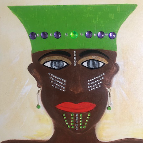 “Simone” by Juanita D. Holley, Acrylic/Mixed Media on Canvas