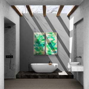 "India Travels" Diptych by Ambika Thiagarajan, Acrylic on Canvas