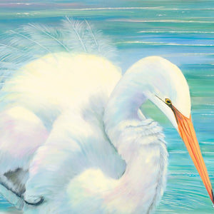 "Snowy Egret" by Laura Curtin, Oils on Canvas