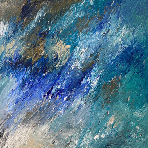 "Blue Meteors" by Camilla Rahaman-MacDonald, Acrylic on Stretched Canvas