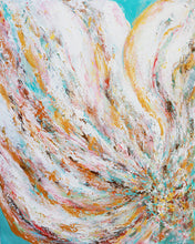 "Twirl Into The Light" by ChanMi Jung Pyles, Acrylic with Genuine Gold Leaf on Canvas
