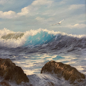 "Poseidon's Rage" by Clyde Owes, Oil on Canvas