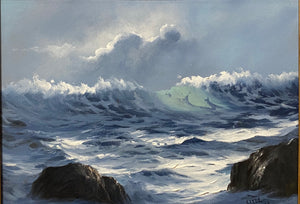 "Serenity at Sea" by Clyde Owes, Oil on Canvas