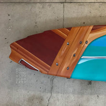 "‘‘42 Ford Woody" by Dwight Touchberry, Mixed Media on Recycled Surfboard