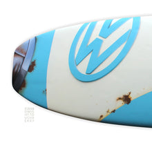 "‘60’s VW Bus" by Dwight Touchberry, Mixed Media on Recycled Surfboard
