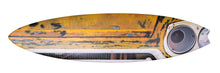 "‘Ol Yeller Chevy Truck" by Dwight Touchberry, Mixed Media on Recycled Surfboard