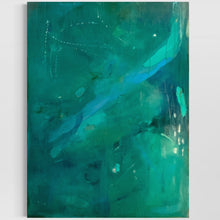 "Sparkling Wave of Emerald" by Emery Marczinko, Mixed Media on Canvas
