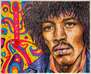 “Electric Jimi” By Ritch Benford, Mixed Media on Watercolour Paper