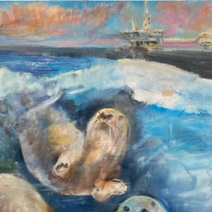"Ocean, Otters, Oil" by Gregg Chadwick, Oil on Linen