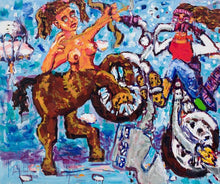 "Centaur and Biker" by Greg Kessler, Oil on Canvas