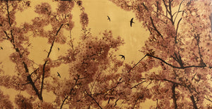 "Prunus Sakura IV" by Robert Pereira Hind, Gold Leaf Schlag Metal