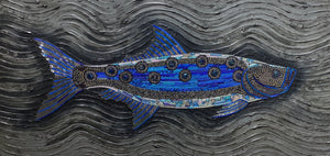 "Fish" by Christine Hausserman, Mixed Media on Metal