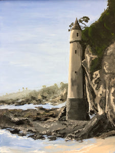 "Historic Pirate Tower LB" by Christine Holder, Acrylic on Canvas