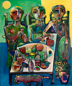 Feast in Moonlight by Fahri Aldin, Acrylic on Canvas