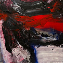 "Fly" by Townley, Mixed Media on Linen Abstract Contemporary Modern Painting Red