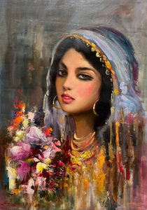 "Kurdish Girl" by Hadi Helali, Oils on Canvas