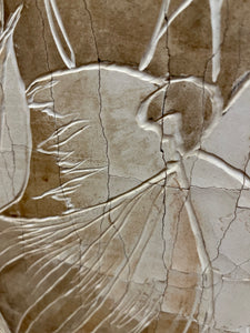 "Sepia Dahlia" by Roberta Ahrens, Acrylic on Handmade Cracked Linen