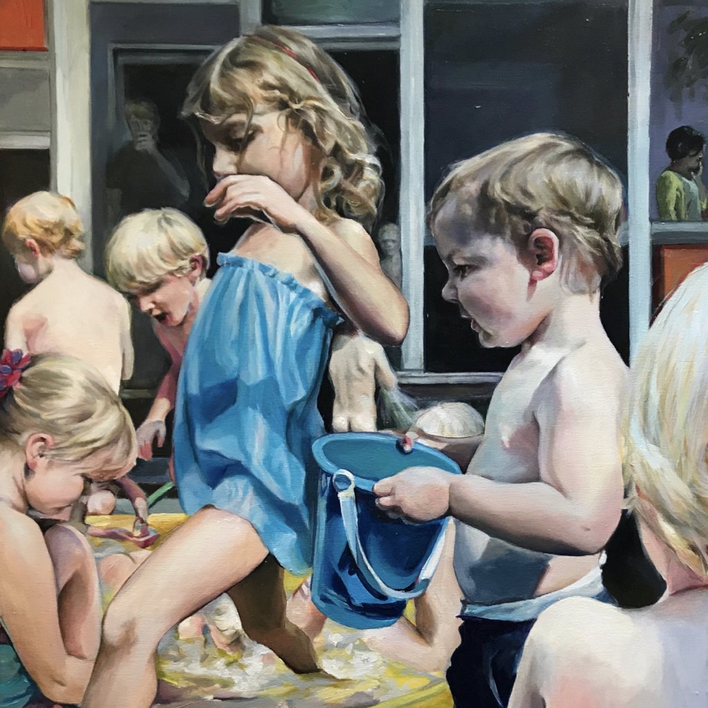 Hot Busy People by Candice Flewharty, Oil on Canvas