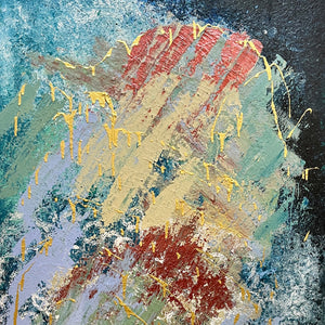 "Gold Rain" by Camilla Rahaman-MacDonald, Acrylic on Stretched Canvas