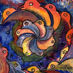"Espiral de Vida" by Oscar Martínez, Acrylic on Fine Art Paper
