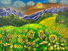 "Dancing Sunflowers" by Steven W. Bielak, Mixed Media on Canvas