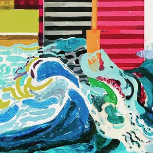 “Tsunami City" by Lisa Reindorf, Oil on Yupo on Panel