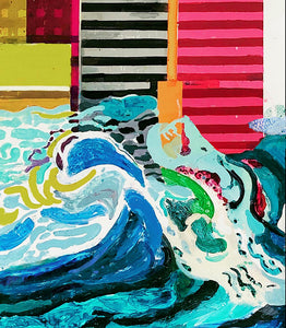 “Tsunami City" by Lisa Reindorf, Oil on Yupo on Panel