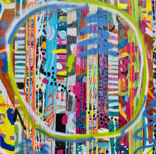 "No. 3421" by Katya Saab, Mixed Media on Stitched Canvas