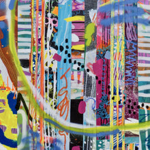 "No. 3421" by Katya Saab, Mixed Media on Stitched Canvas